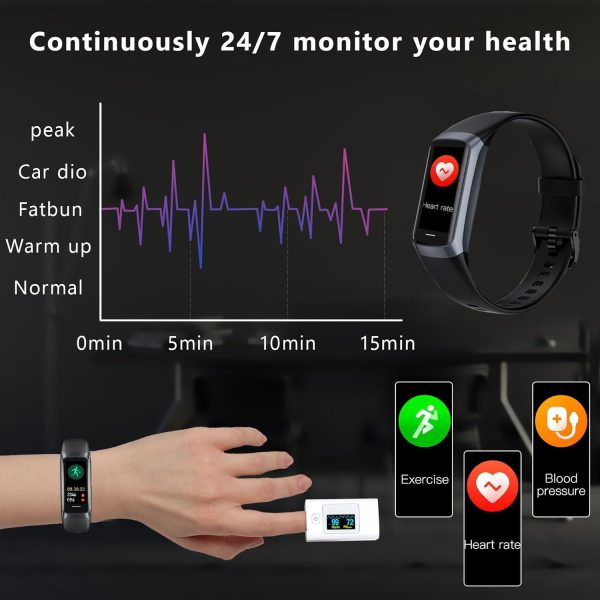 Fitness Tracker with 24/7 Heart Rate Blood Oxygen Sleep Monitor,Activity Tracker with 1.1" AMOLED Touch Color Screen, Multiple Sport Modes Step Counter,IP68 Waterproof for Women Men - Image 7