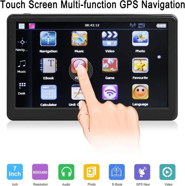 GPS Navigation for Car, Latest 2024 Map,7 inch Touch Screen Real Voice Spoken Turn-by-Turn Direction Reminding Navigation System for Cars, Vehicle GPS Satellite Navigator with(Free Lifetime Updates) - Image 2