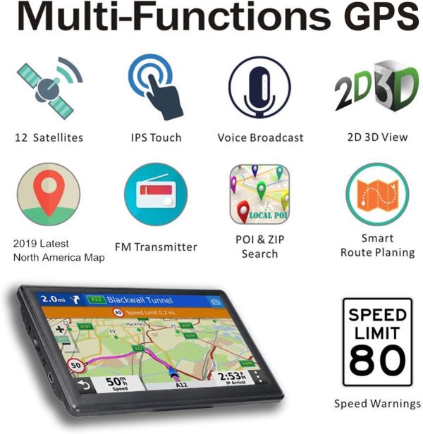 N700 GPS Navigation for Car Truck RV, GPS Navigator with 7 inch, 2024 Maps (Free Lifetime Updates), Truck GPS Commercial Drivers, Semi Trucker GPS Navigation System, Custom Truck Routing - Image 5