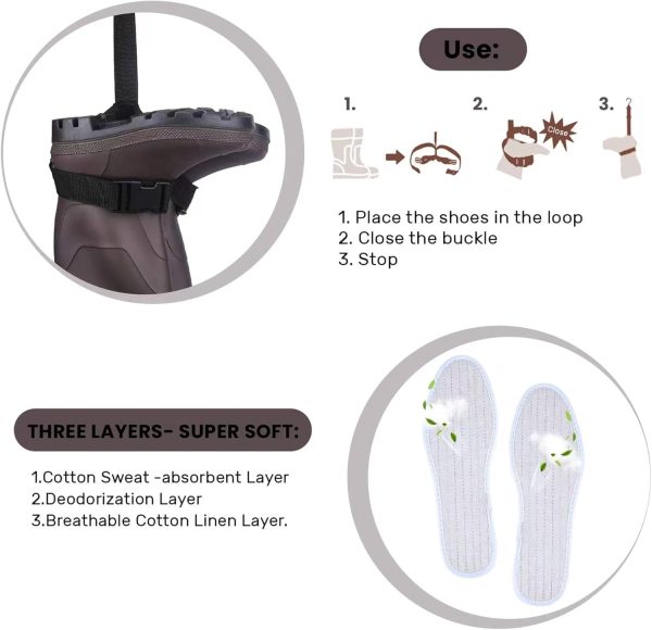 Waders for Men, Fishing Chest Waders Waterproof with Boots, 2-ply Nylon/PVC Waders for Women with Boot Hanger - Image 5